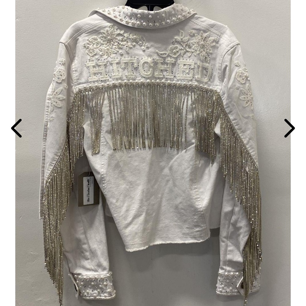 "Boot Barn Double D Ranch Hitched Bridal Jacket rhinestone pearls embroidery M - Picture 12 of 14